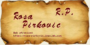 Rosa Pirković vizit kartica